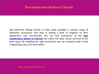 Best sanitaryware dealers in Chennai