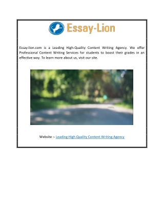 Leading High Quality Content Writing Agency  Essay-lion.com (1)