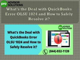 QuickBooks Error OLSU 1024| Guide to resolve hassle free