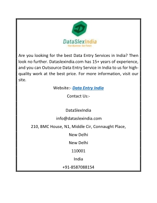 Get Data Entry India | DataSlexIndia