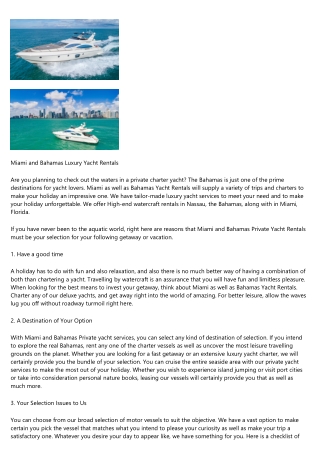 The Best Kept Secrets About Bahamas charter a luxury yacht dayyachtcharters.com