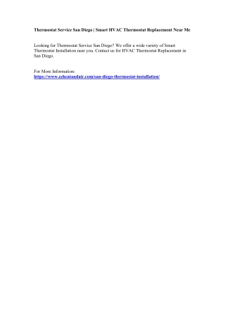 Thermostat Service San Diego, CA | Thermostat Replacement Services Near Me