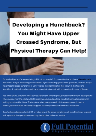 Developing a Hunchback_ You Might Have Upper Crossed Syndrome, But Physical Therapy Can Help!