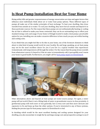 Is Heat Pump Installation Best for Your Home