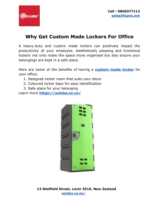 Why Get Custom Made Lockers For Office