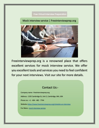 Mock interview service | Freeinterviewprep.org