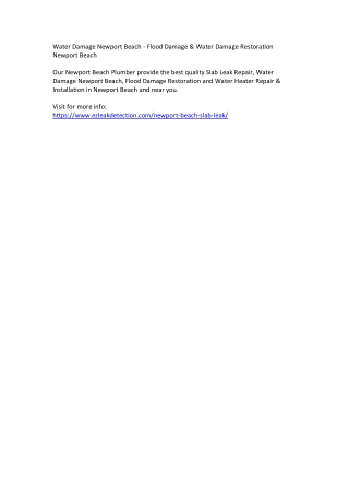 Water Damage Newport Beach - Flood Damage & Water Damage Restoration Newport Bea