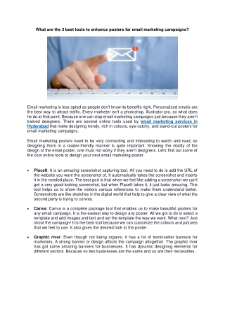 What are the 3 best tools to enhance posters for email marketing campaigns