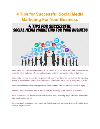 4 Tips for Successful Social Media Marketing for Your Business