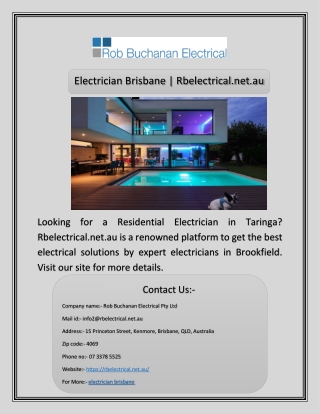 Electrician Brisbane | Rbelectrical.net.au