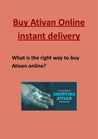 Buy Ativan Online instant delivery