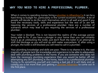 Why You Need to Hire a Professional Plumber