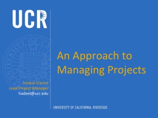 An Approach to Managing Projects