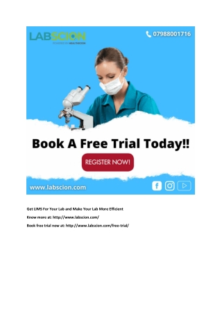 Labscion - Book A Free Trial Today