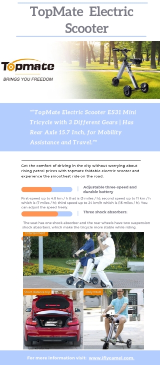 Topmate Foldable Electric Scooter.