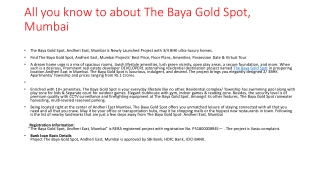 All you know to about The Baya Gold Spot, Mumbai