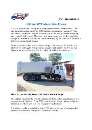 E-File Your IRS 2290 Tax Form for Heavy Vehicles - Form2290Filing