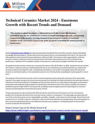 Technical Ceramics Market 2024 - Enormous Growth with Recent Trends and Demand