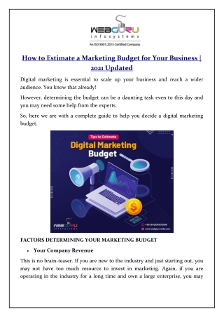 How to Estimate a Marketing Budget for Your Business | 2021 Updated