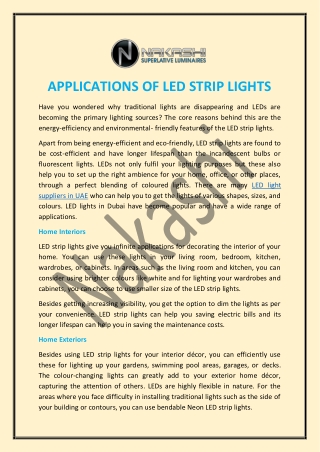 Application of LED Strip Lights
