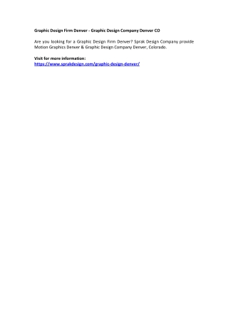 Graphic Design Firm Denver - Graphic Design Company Denver CO