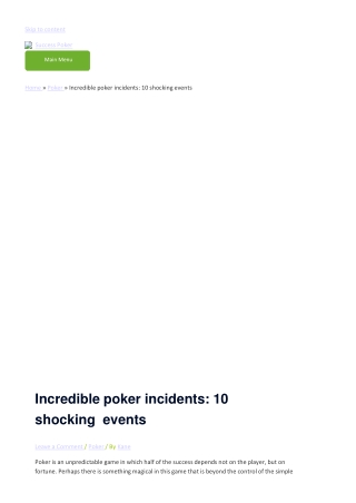 Incredible poker incidents: 10 shocking events