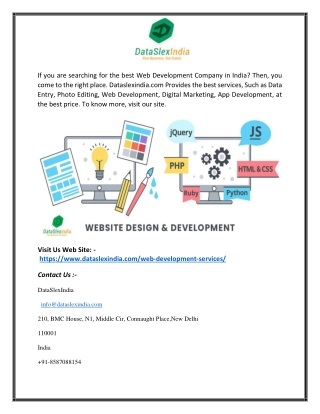Cheap Web Development Services | DataSlexIndia