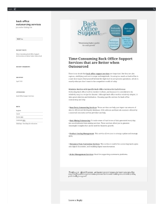 Time-Consuming Back Office Support Services that are Better when Outsourced