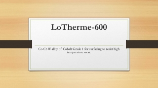 LoTherme-600 ppt