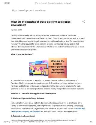 What are the benefits of cross-platform application development