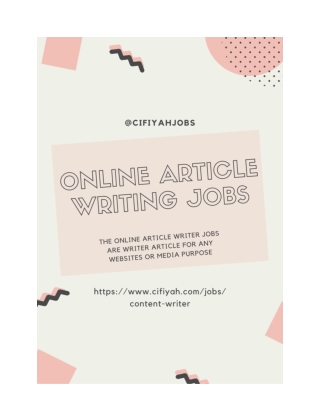 Online article writing jobs for student