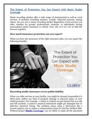The Extent of Protection You Can Expect with Music Studio Coverage