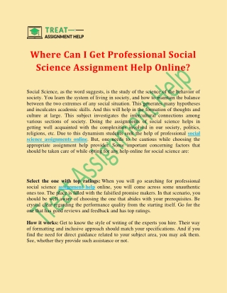 Where Can I Get Professional Social Science Assignment Help Online?