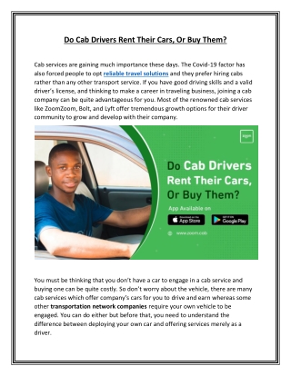 Do Cab Drivers Rent Their Cars
