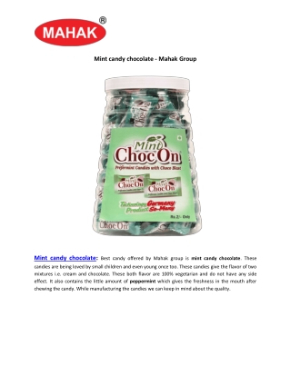 Mint candy chocolate