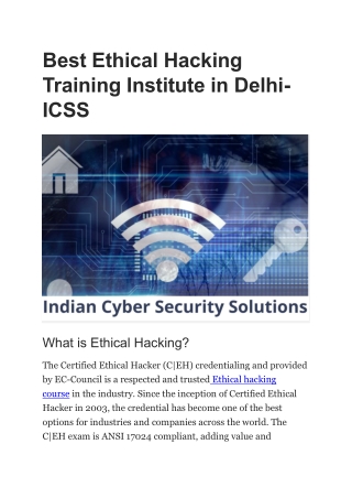 Best Ethical Hacking Training Institute in Delhi