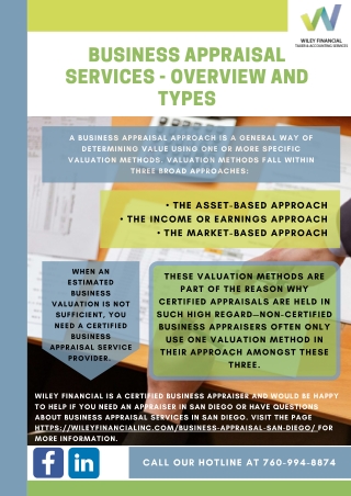 Business Appraisal Services - Overview and Types