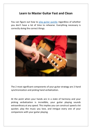 Learn to Master Guitar Fast and Clean