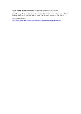 Water Damage Restoration Menifee - Water Damage Restoration Menifee
