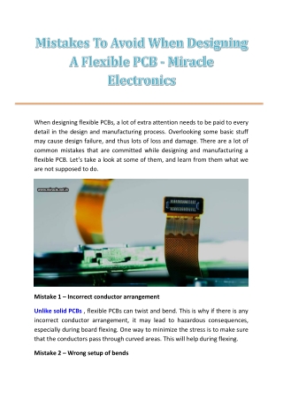 Mistakes To Avoid When Designing A Flexible PCB - Miracle Electronics