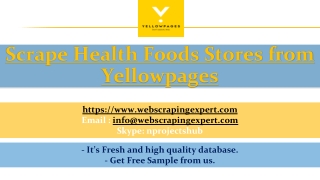 Scrape Health Foods Stores from Yellowpages