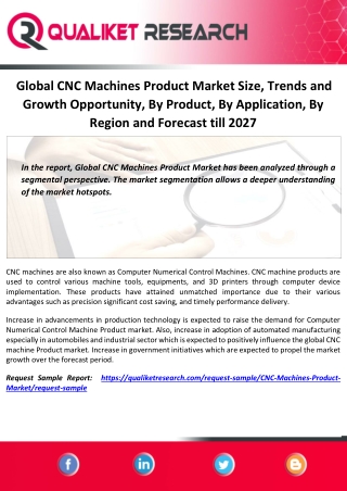 Global CNC Machines Product Market Size, Trends and Growth Opportunity, By Product, By Application, By Region and Foreca