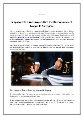 Annulment Lawyer in Singapore