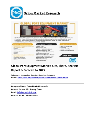Global Port Equipment Market Trends, Size, Competitive Analysis and Forecast 201