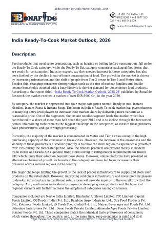 India Ready-To-Cook Market Outlook, 2026