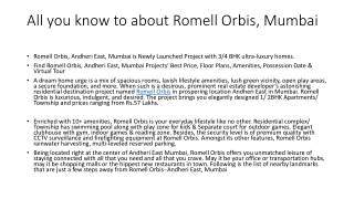 All you know to about Romell Orbis,