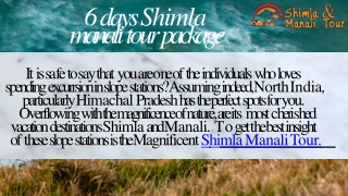 6 Days Shimla Manali Tour Package