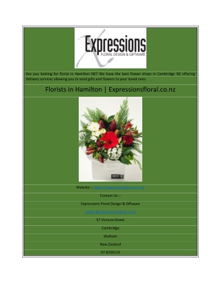 Florists in Hamilton  Expressionsfloral.co.nz