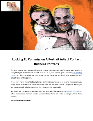 Looking To Commission A Portrait Artist Contact Ruebens Portraits