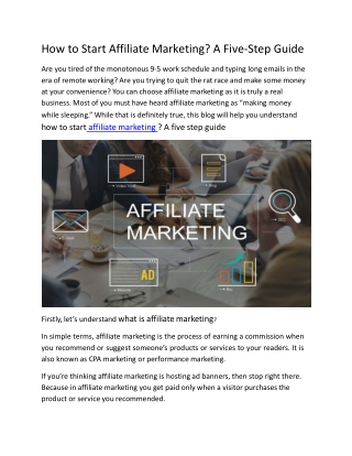 How to Start Affiliate Marketing